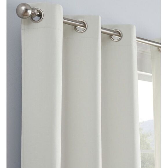 Kylie Blackout Grommet 2-Pc. Panel, 95" x 37". Ivory - Picture 3 of 6